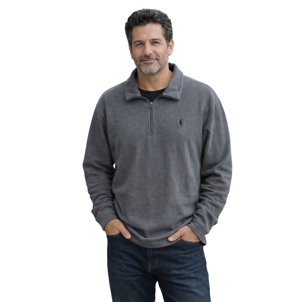 Polo‎ Ralph Lauren Men's Gray Fleece Performance 1/4 Zip Pullover XXL